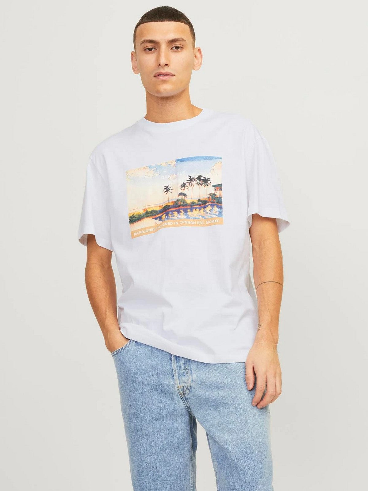 Jack&Jones Minimalist Oversize Erkek T-Shirt - Kısa Kol Yuvarlak Yaka İkincil görsel