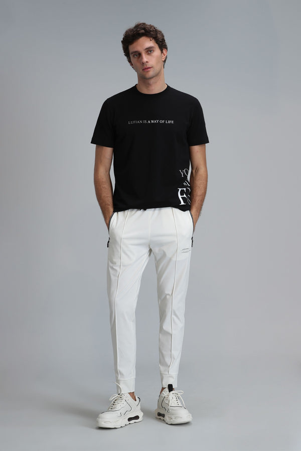 Lufian Oversize Kısa Kol Yuvarlak Yaka Erkek T-Shirt - Minimalist Stil