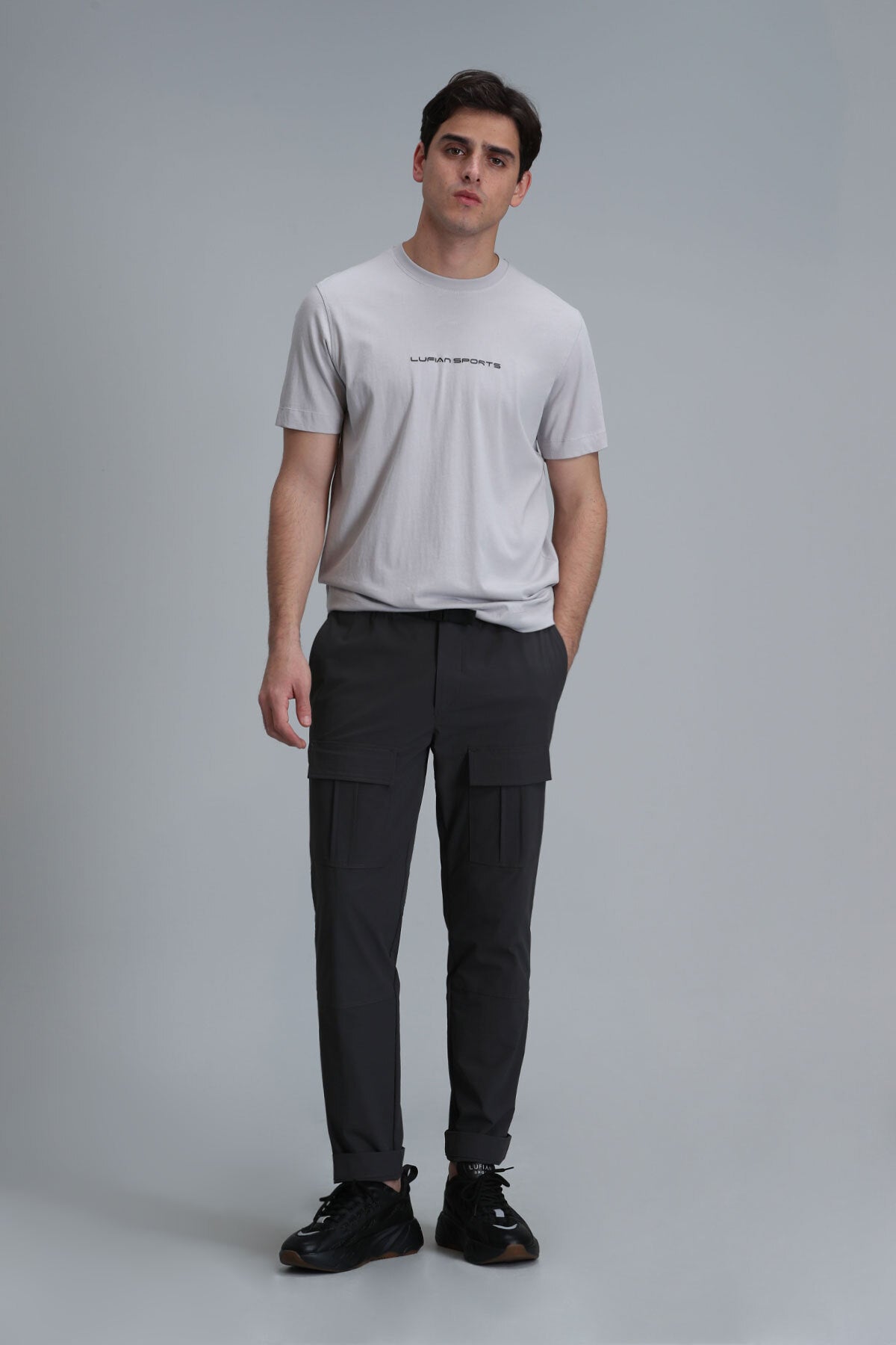 Lufian Oversize Minimalist Erkek T-Shirt - Kısa Kol Yuvarlak Yaka Günlük Translation missing: tr.content.product_image_secondary