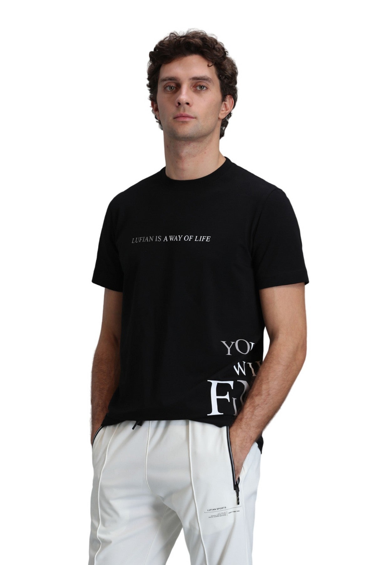 Lufian Oversize Kısa Kol Yuvarlak Yaka Erkek T-Shirt - Minimalist Stil