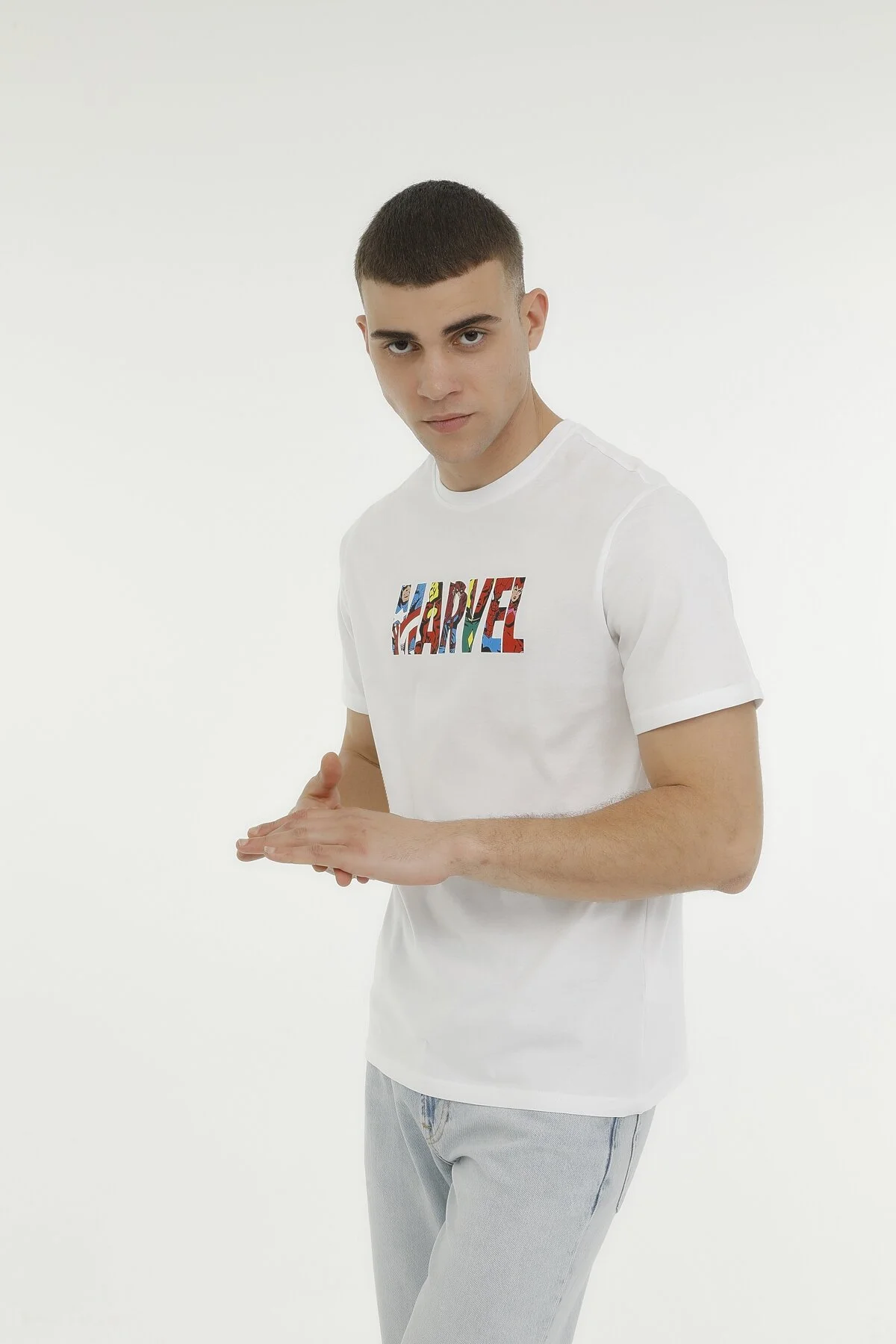 Lumberjack Marvel Baskılı Regular Fit Kısa Kol Erkek T-Shirt - Günlük Kullanım Translation missing: ar.content.product_image_secondary