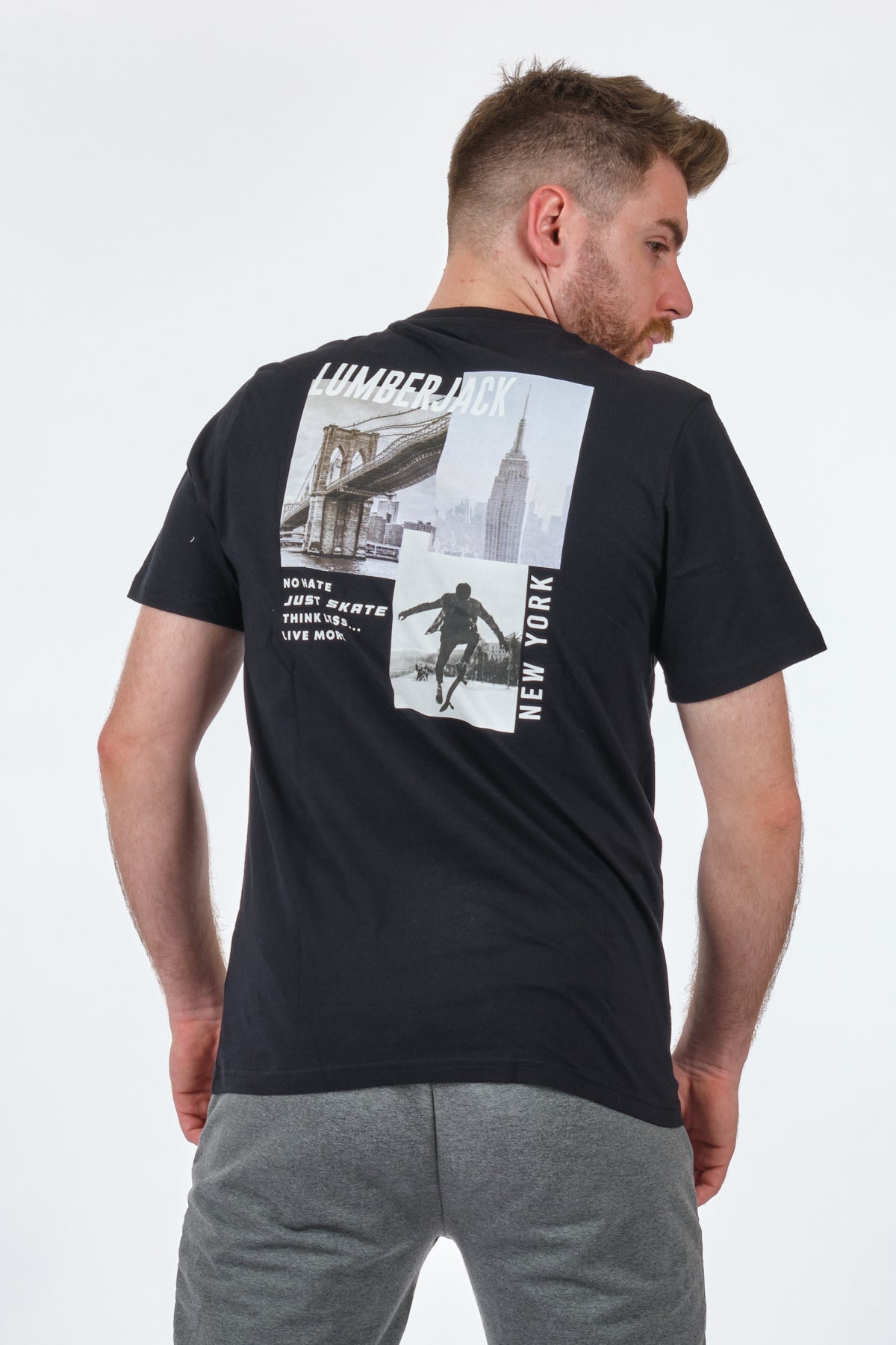 Lumberjack Oversize Erkek T-Shirt - Brooklyn Köprüsü Baskılı
