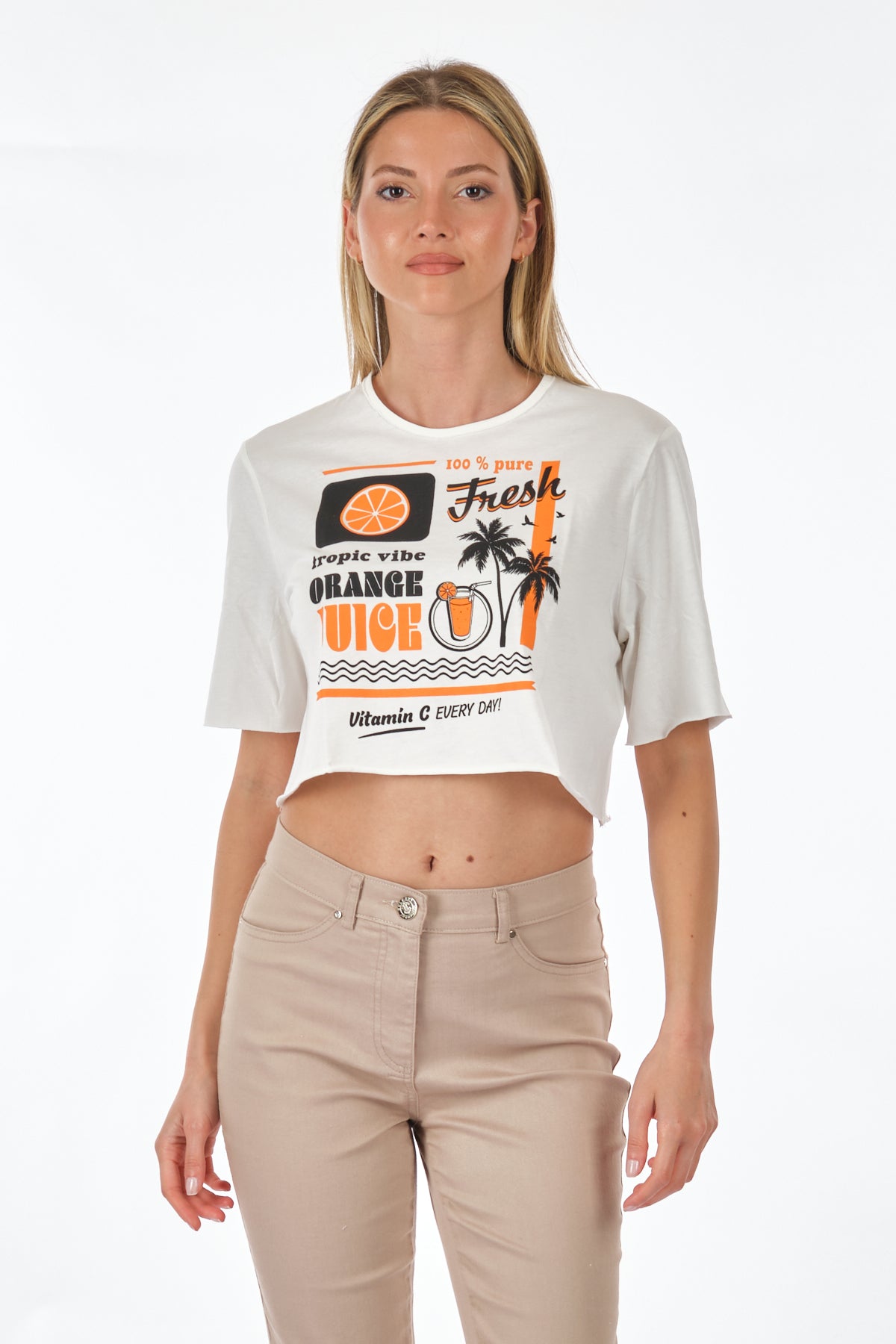 Only Oversize Crop T-Shirt - Kısa Kol, Yuvarlak Yaka, Günlük Kullanım Translation missing: ar.content.product_image_secondary