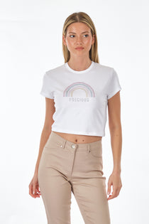 Only Minimalist Crop T-Shirt - Kısa Kol Yuvarlak Yaka Günlük