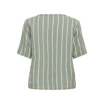 Only V Yaka Çizgili Kadın T-Shirt - Minimalist Stil
