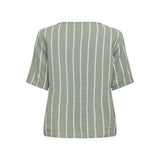 Only V Yaka Çizgili Kadın T-Shirt - Minimalist Stil