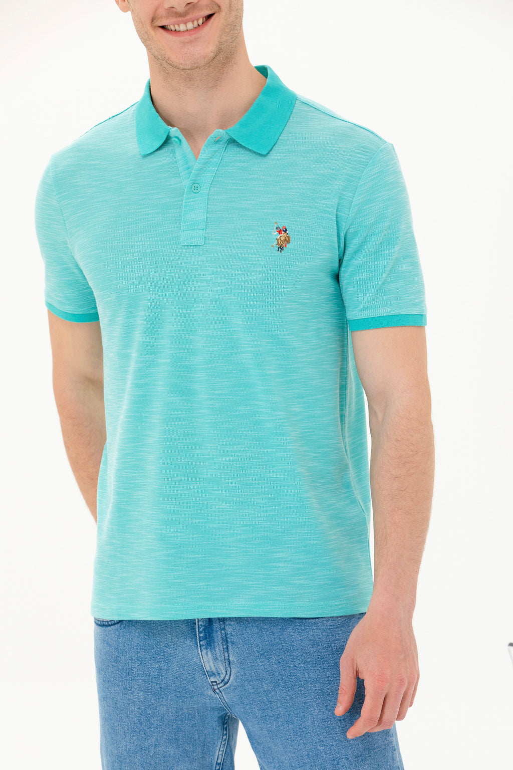 U.S. Polo Assn. Erkek Minimalist Polo Yaka Kısa Kol T-Shirt - Günlük Stil