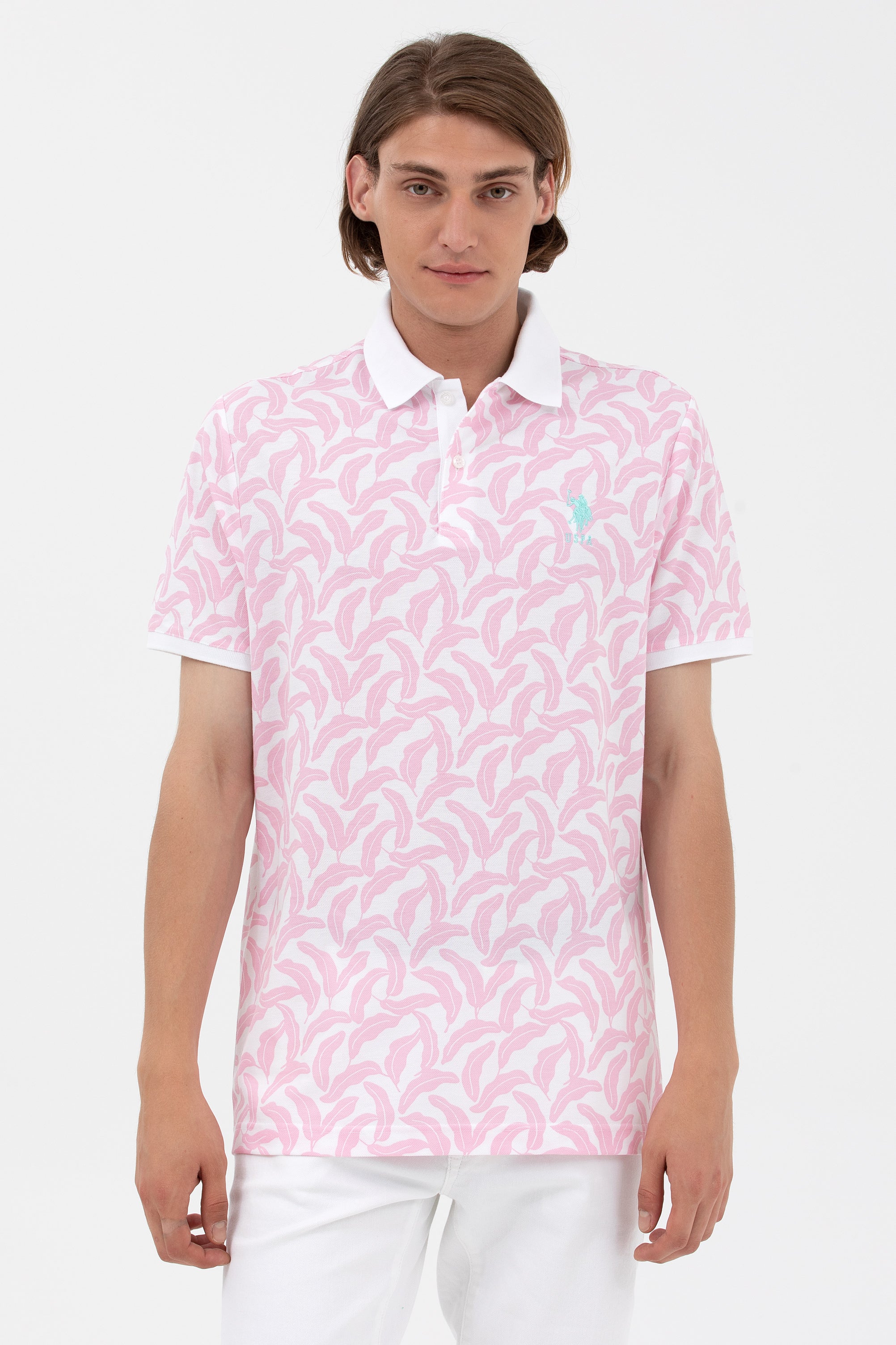 U.S. Polo Assn. Erkek Kısa Kol Polo Yaka Desenli T-Shirt - Regular Fit Translation missing: ar.content.product_image_main