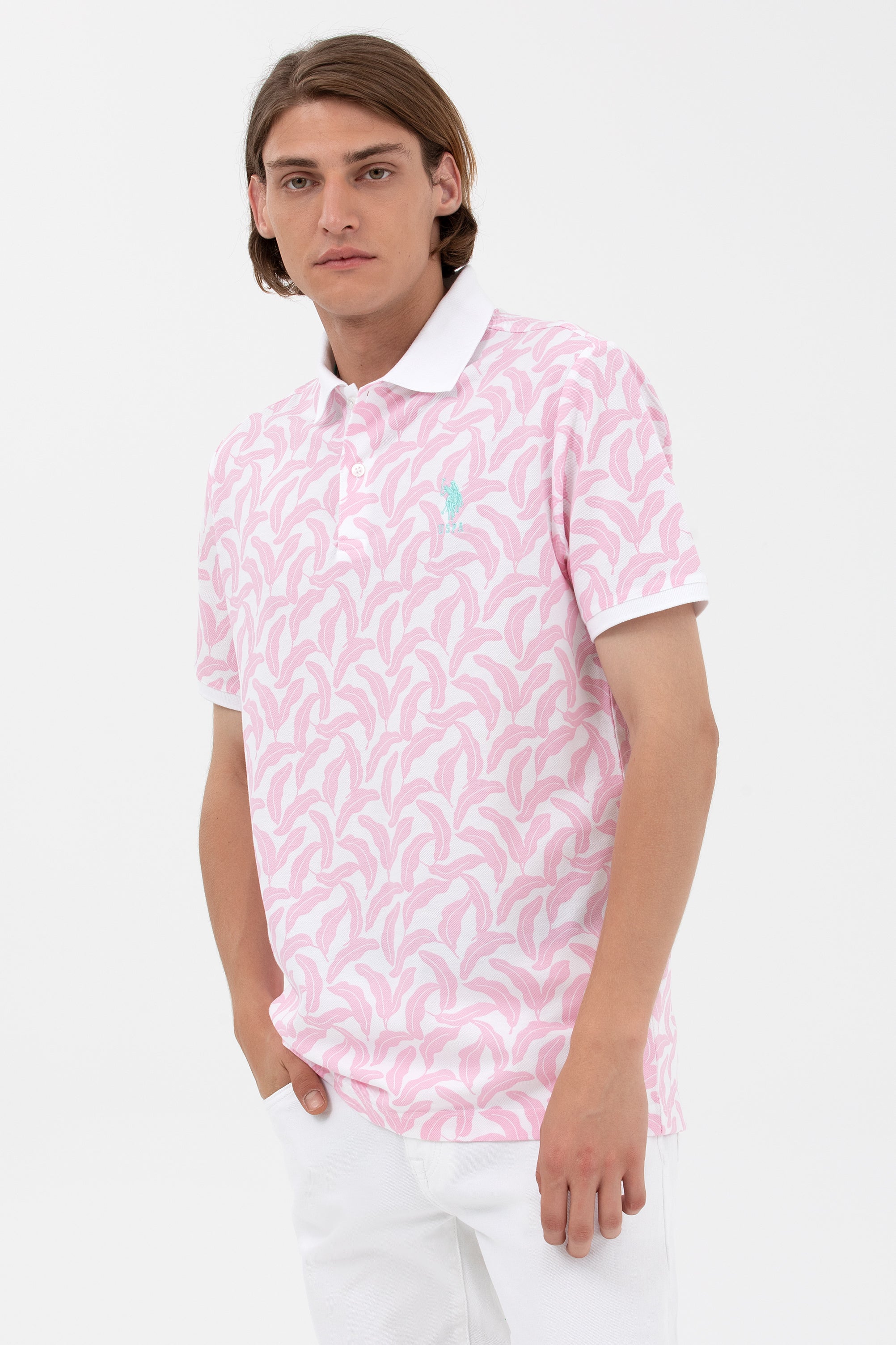 U.S. Polo Assn. Erkek Kısa Kol Polo Yaka Desenli T-Shirt - Regular Fit Translation missing: ar.content.product_image_secondary