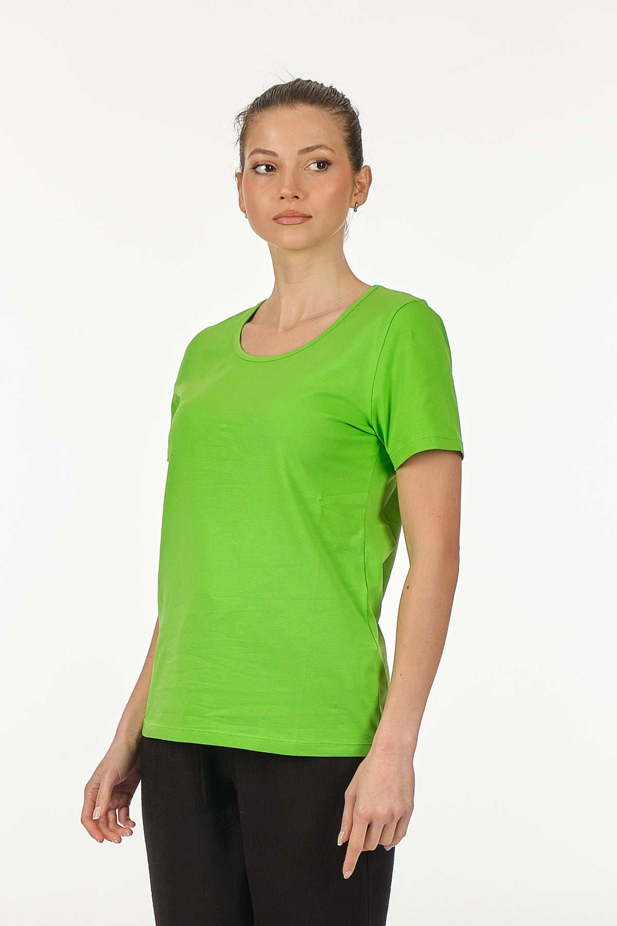 Vedi Minimalist Kadın T-Shirt - Kısa Kol Yuvarlak Yaka - Günlük