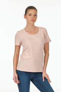 Vedi Minimalist Kadın T-Shirt - Kısa Kol Yuvarlak Yaka - Günlük