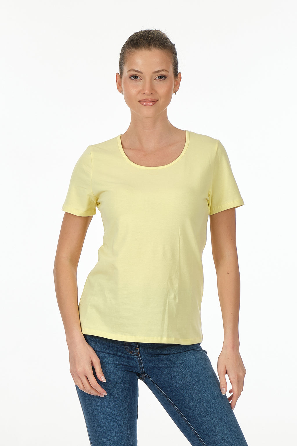 Vedi Minimalist Kadın T-Shirt - Kısa Kol Yuvarlak Yaka - Günlük