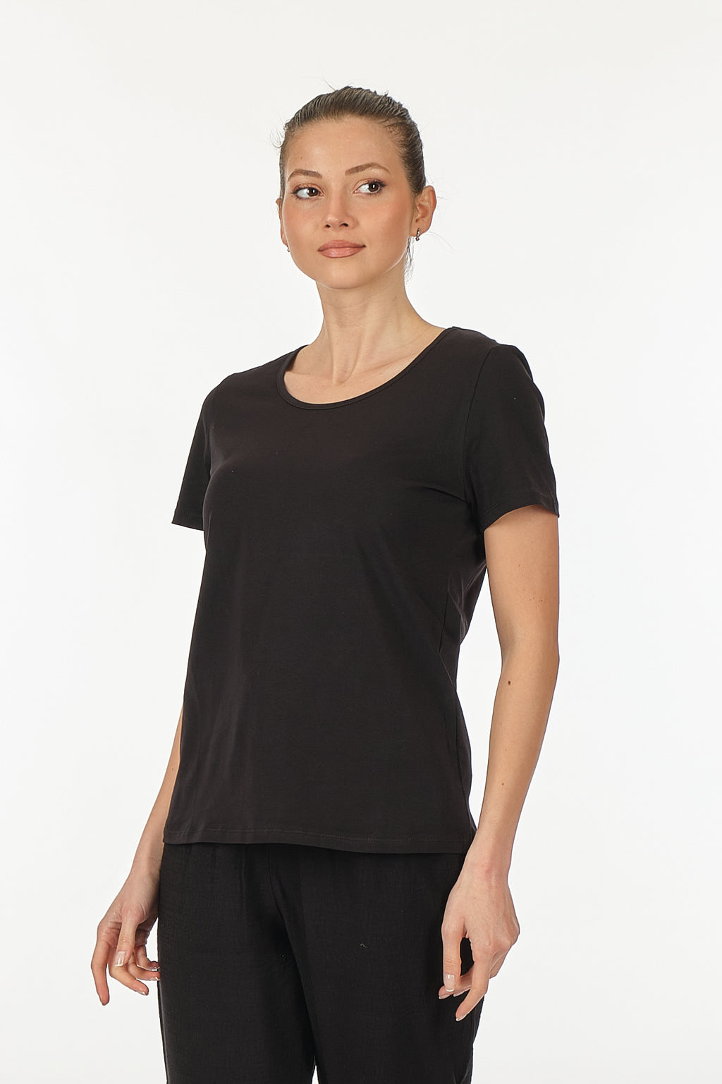 Vedi Minimalist Kadın T-Shirt - Kısa Kol Yuvarlak Yaka - Günlük