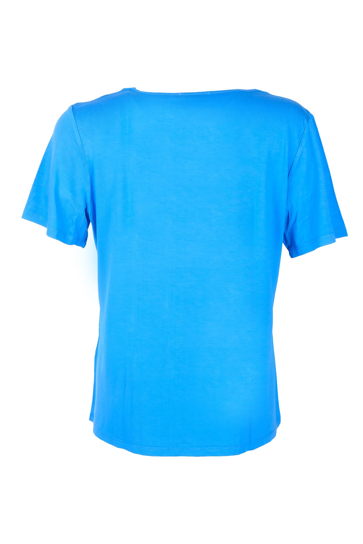 Vedi-Büyük Beden V Yak Taş Detaylı Kadın T-Shirt 25YXD5098