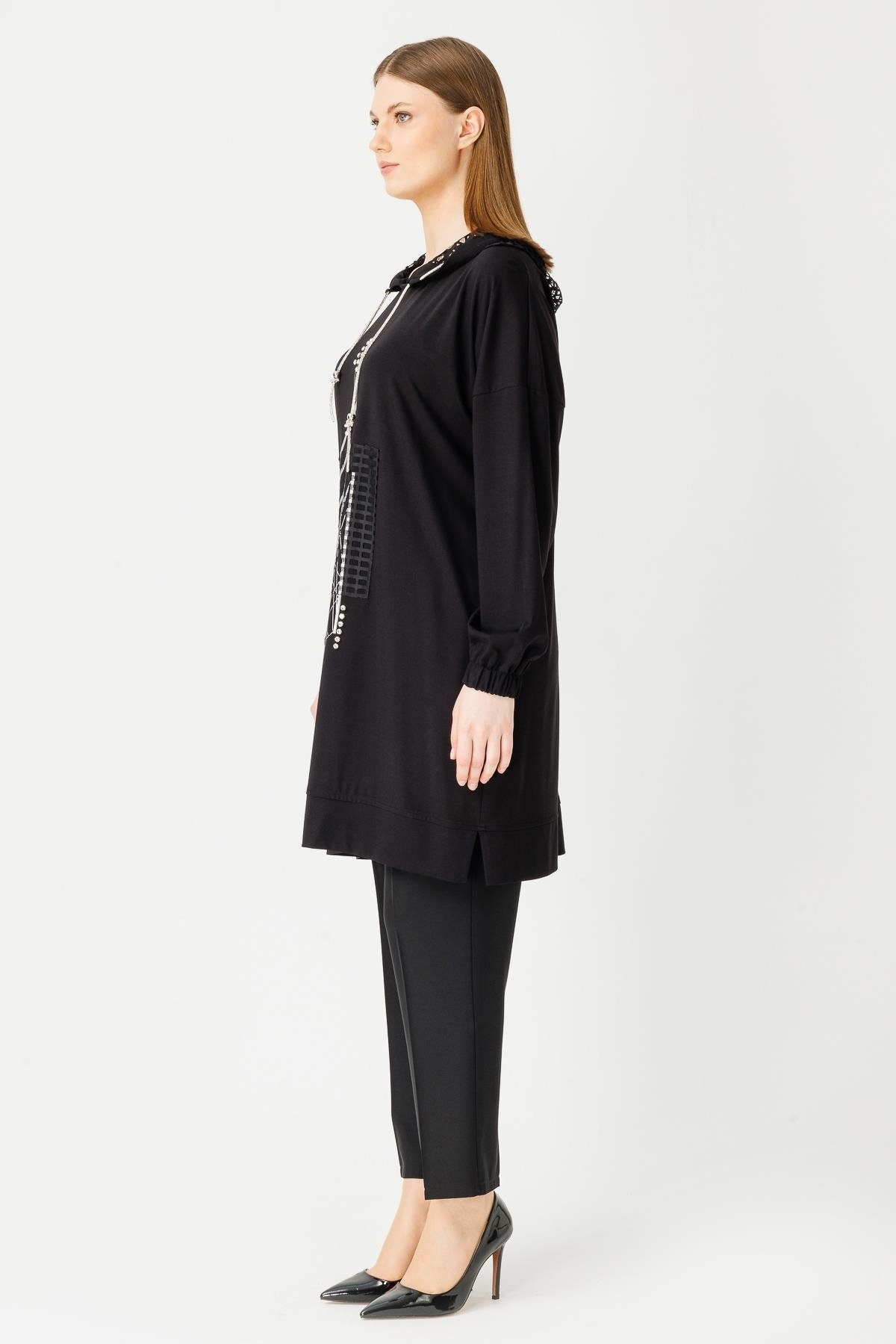 Müsemma Oversize Kapüşonlu Midi Kadın Takım - Minimalist, Günlük