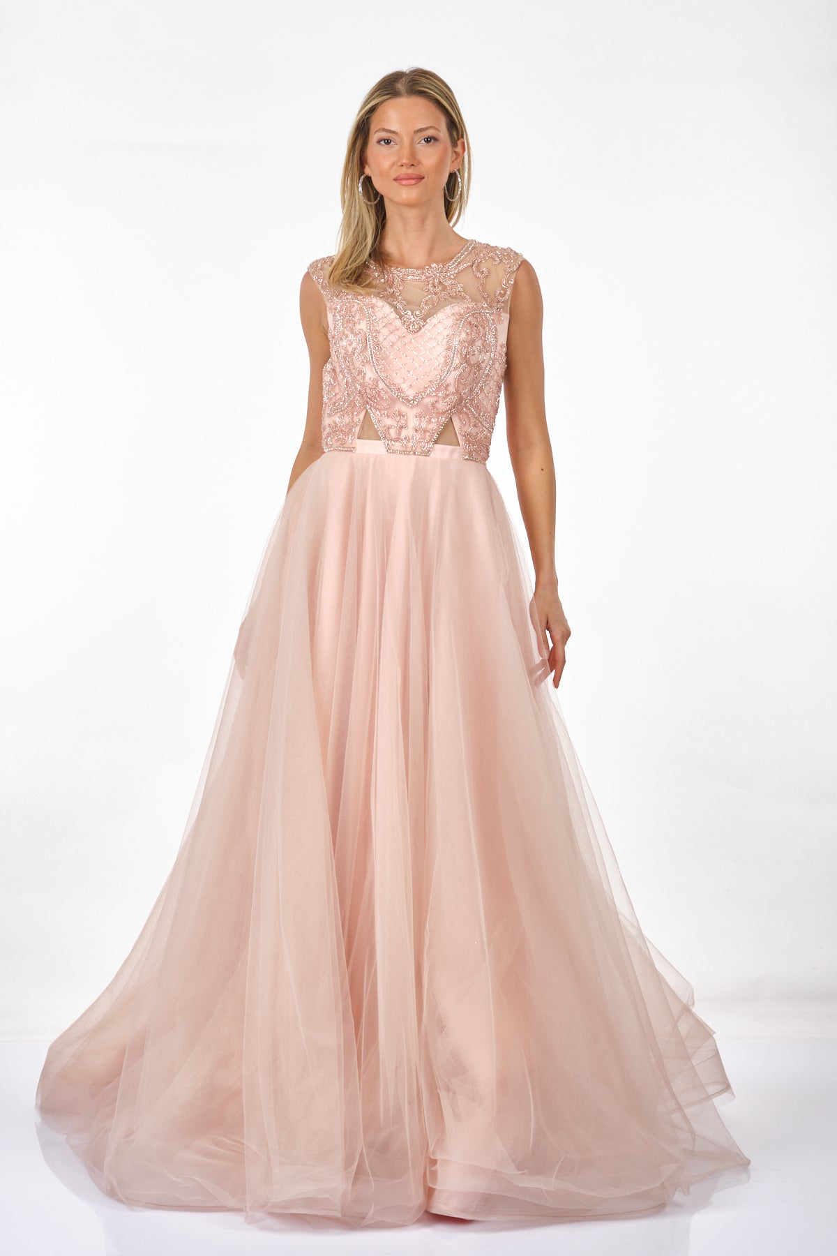 Tiara Abiye Elbise - Maxi, Kapalı Yaka, Tül Detaylı, Özel Gün Translation missing: tr.content.product_image_secondary