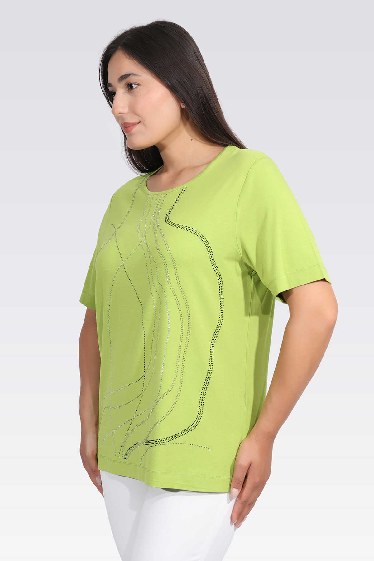 Tolga Saraçoğlu Oversize Kısa Kol Minimalist Kadın Bluz - Günlük Şıklık Translation missing: ar.content.product_image_secondary