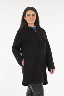 Tolga Saraçoğlu Oversize Kapüşonlu Midi Kadın Ceket - Günlük & Rahat