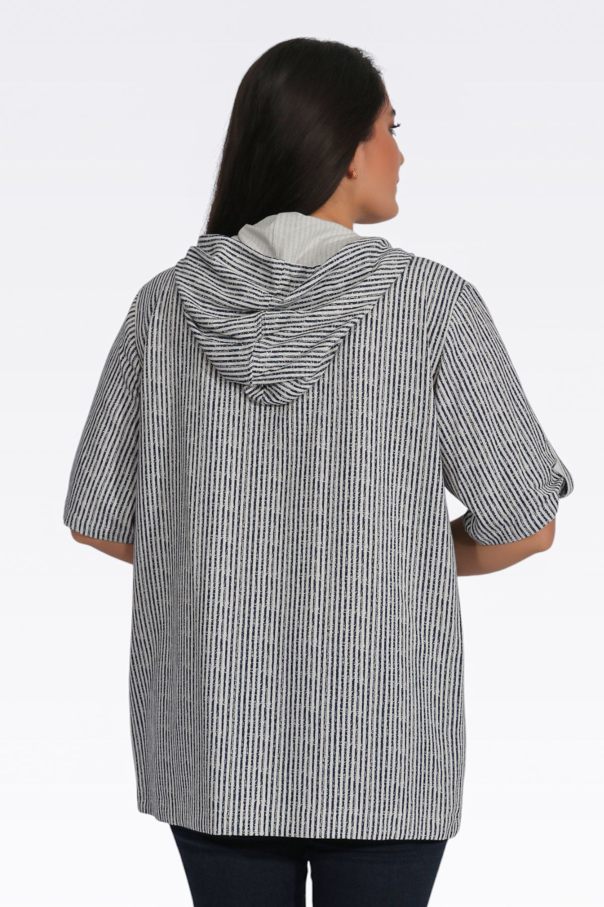 Tolga Saraçoğlu Oversize Kapüşonlu Midi Kadın Ceket - Günlük Şıklık