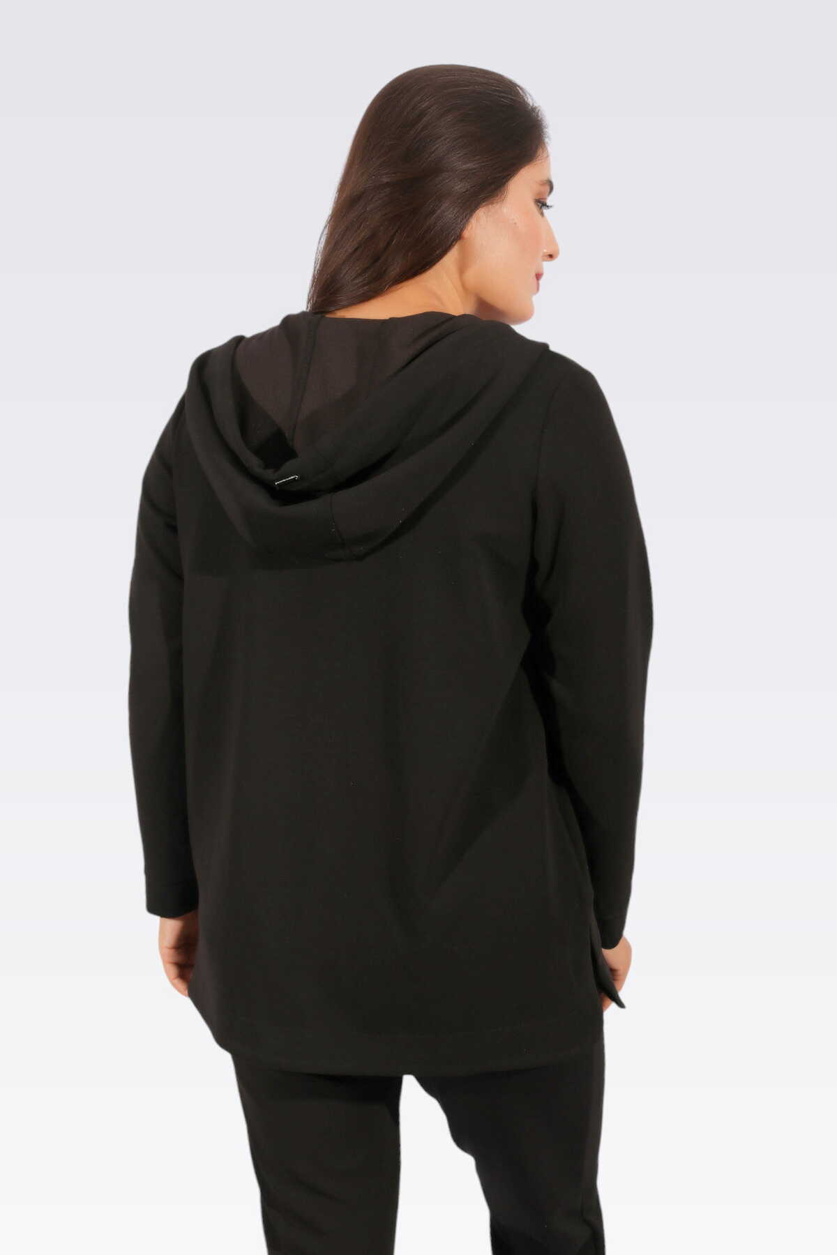 Tolga Saraçoğlu Oversize Kapüşonlu Midi Kadın Ceket - Günlük & Spor Translation missing: ar.content.product_image_secondary