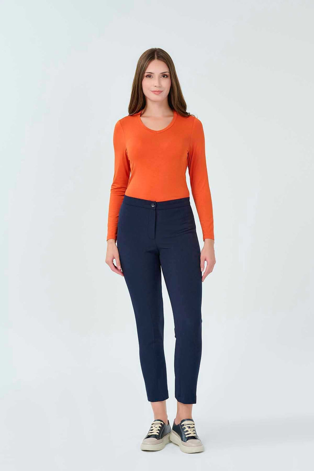 Tolga Saraçoğlu Minimalist 7/8 Boy Slim Fit Kadın Pantolon