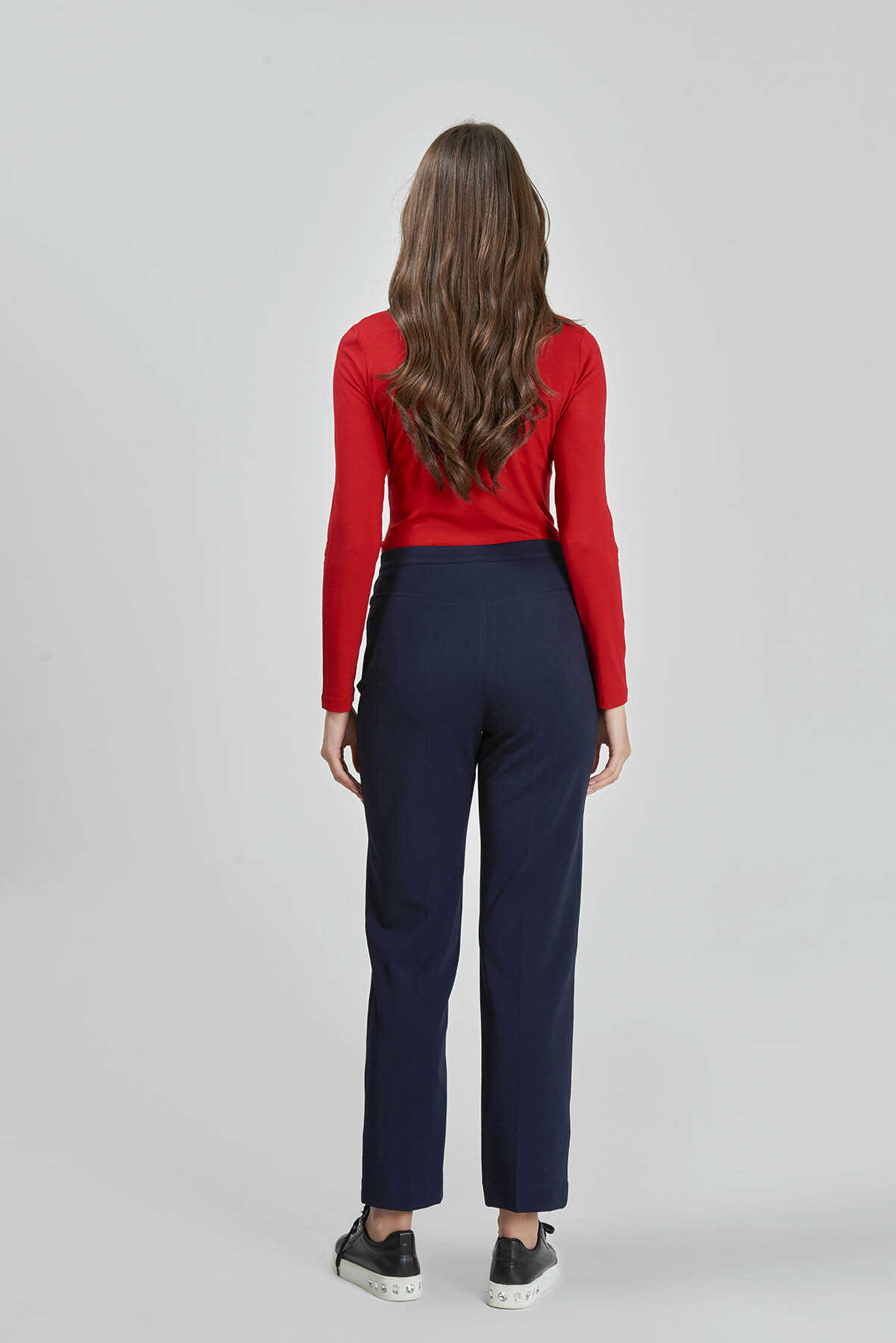 Tolga Saraçoğlu Minimalist Midi Kadın Pantolon - Yüksek Bel, Rahat, Günlük Translation missing: ar.content.product_image_main