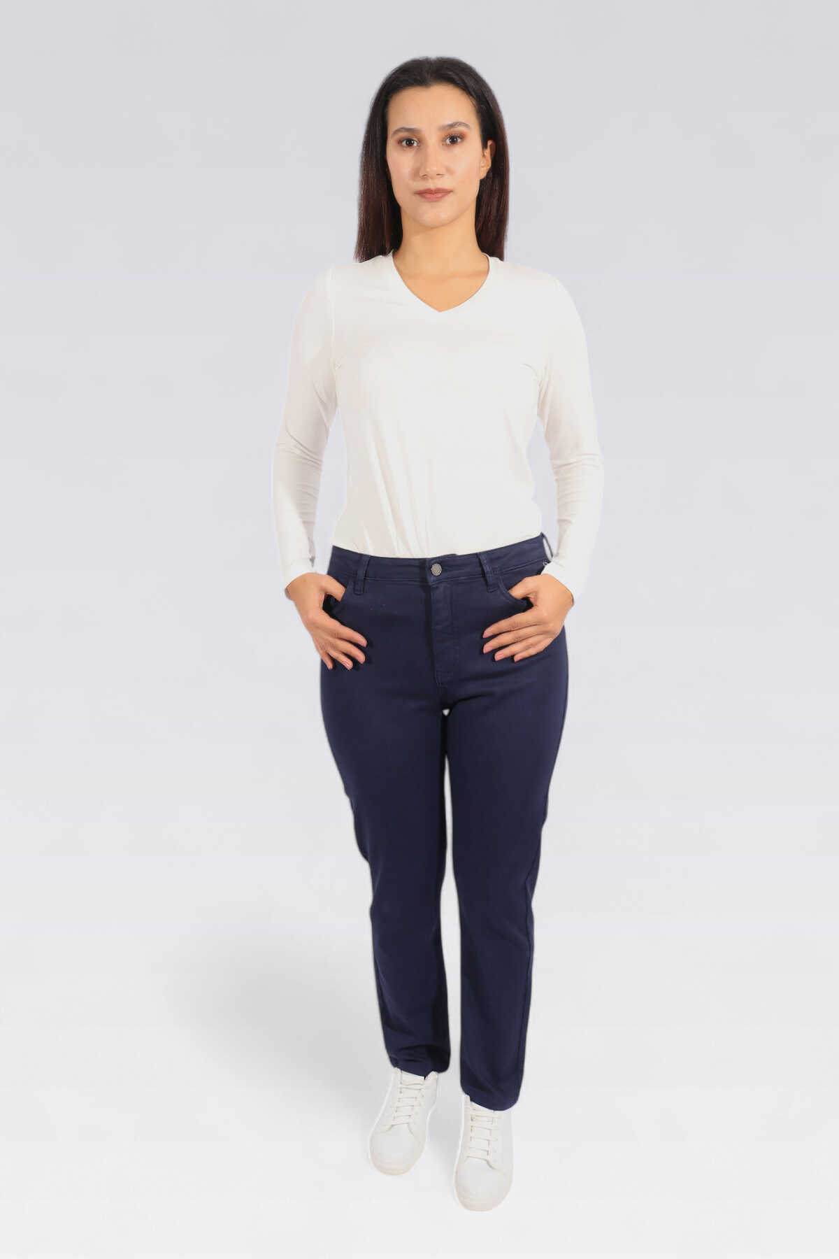 Tolga Saraçoğlu Minimalist Yüksek Bel Regular Fit Kadın Pantolon - Günlük Translation missing: ar.content.product_image_main