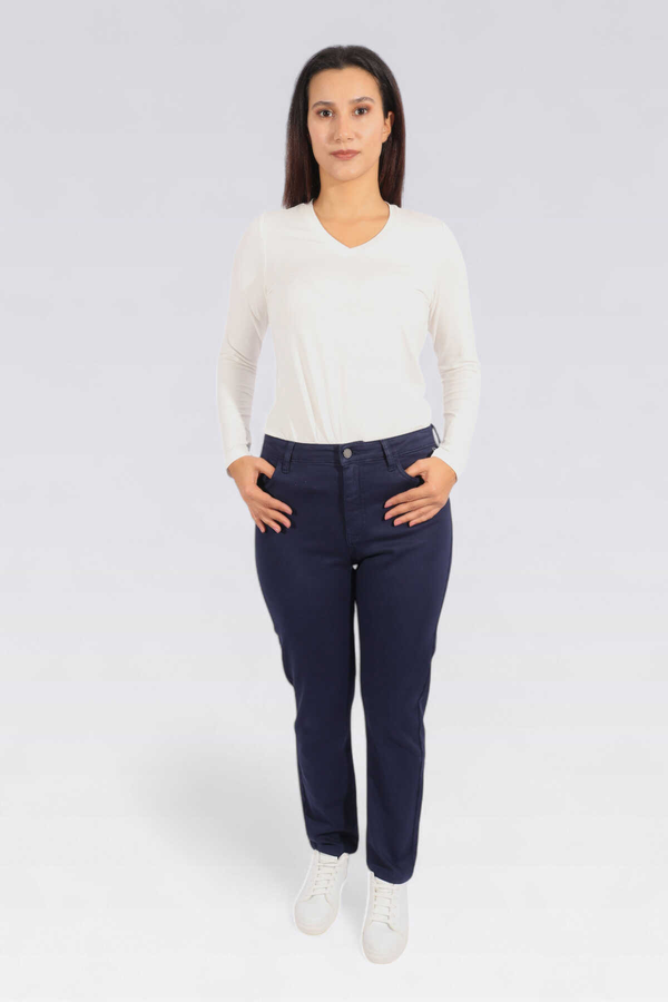 Tolga Saraçoğlu Minimalist Yüksek Bel Regular Fit Kadın Pantolon - Günlük