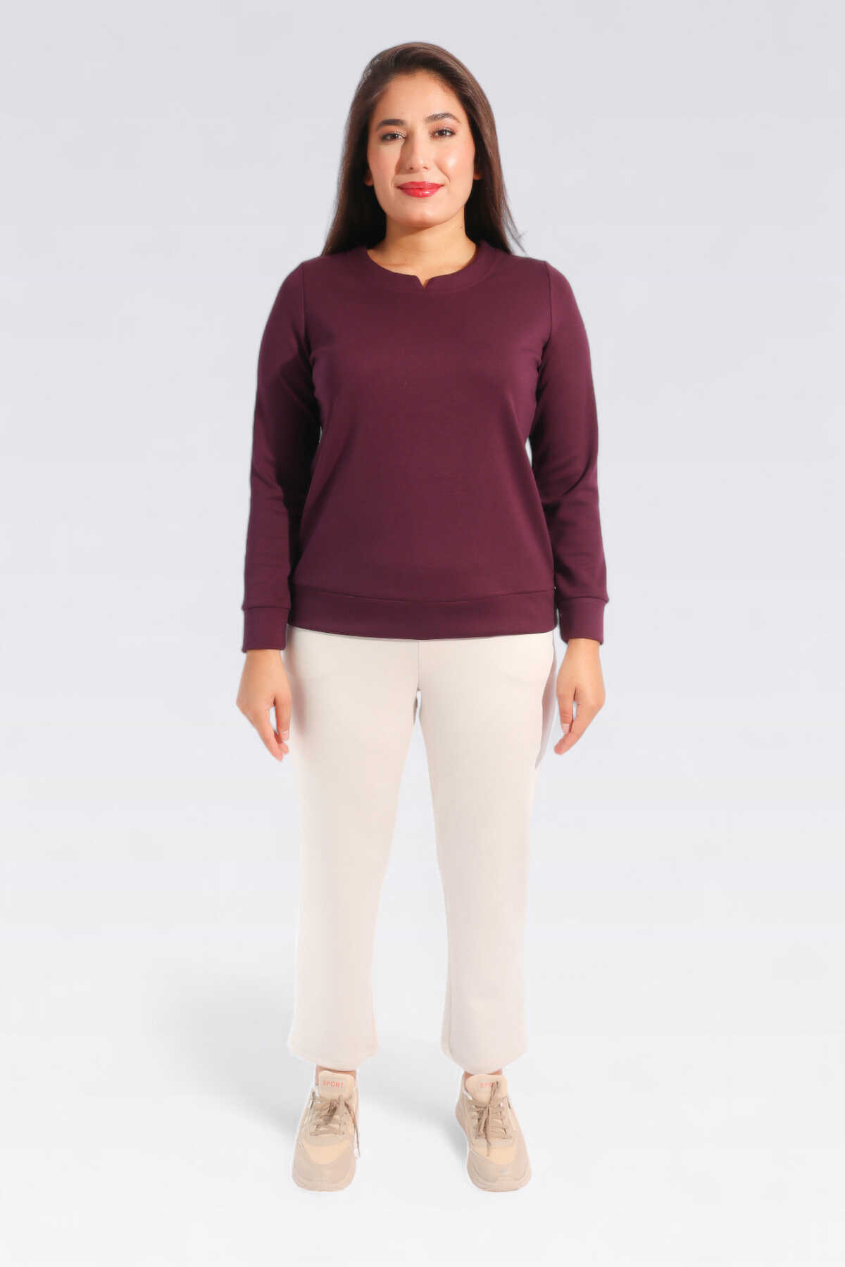 Tolga Saraçoğlu Minimalist Uzun Kol Kadın Sweatshirt - Günlük Rahatlık Translation missing: ar.content.product_image_secondary