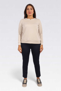 Tolga Saraçoğlu Minimalist Uzun Kol Kadın Sweatshirt - Günlük Rahatlık