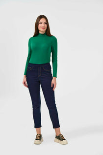 Tolga Saraçoğlu Minimalist Midi Jean Pantolon - Yüksek Bel Esnek