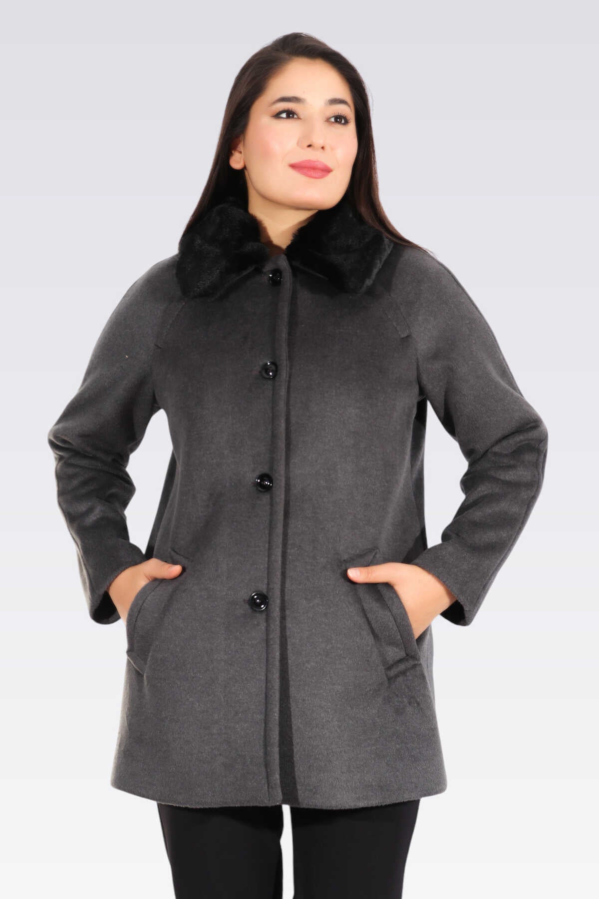 Tolga Saraçoğlu Oversize Midi Kaban - Minimalist Tasarım