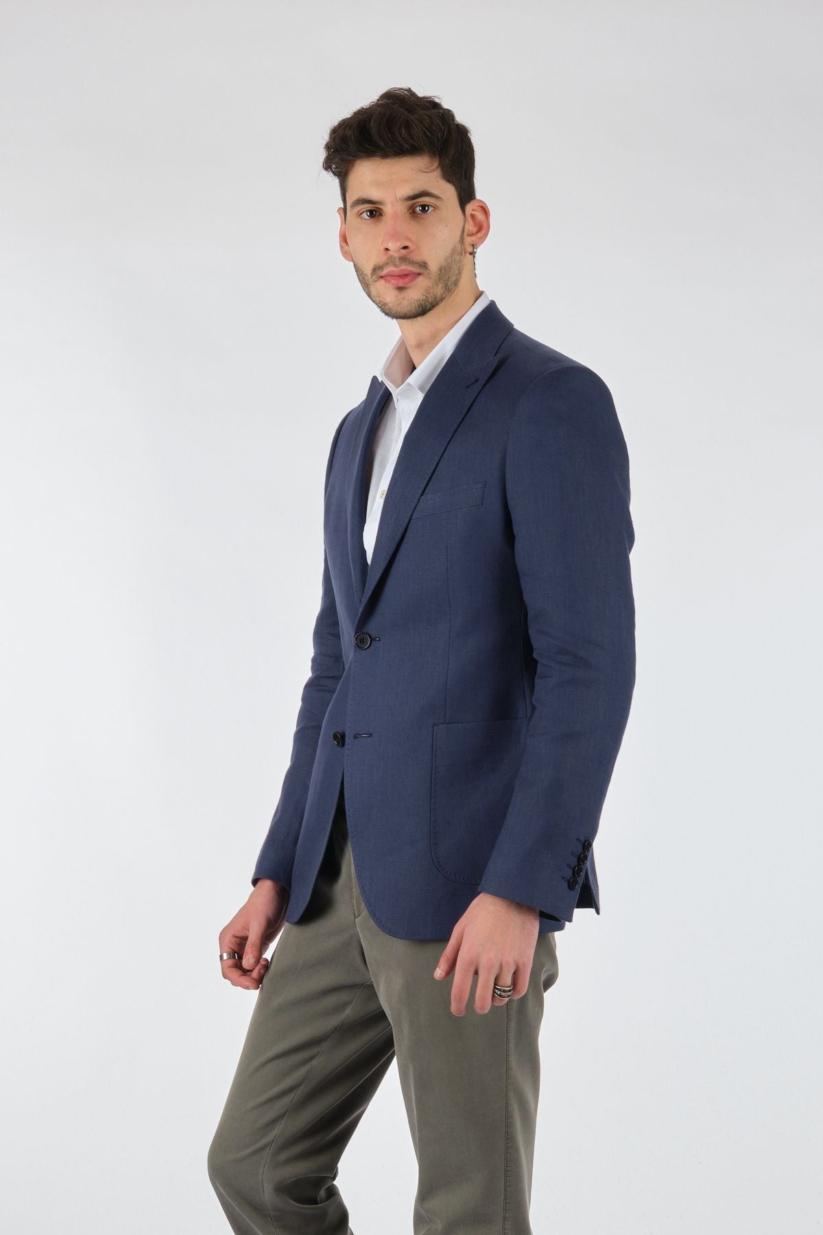 Tom Becker Minimalist Regular Fit Erkek Keten Ceket Translation missing: ar.content.product_image_main