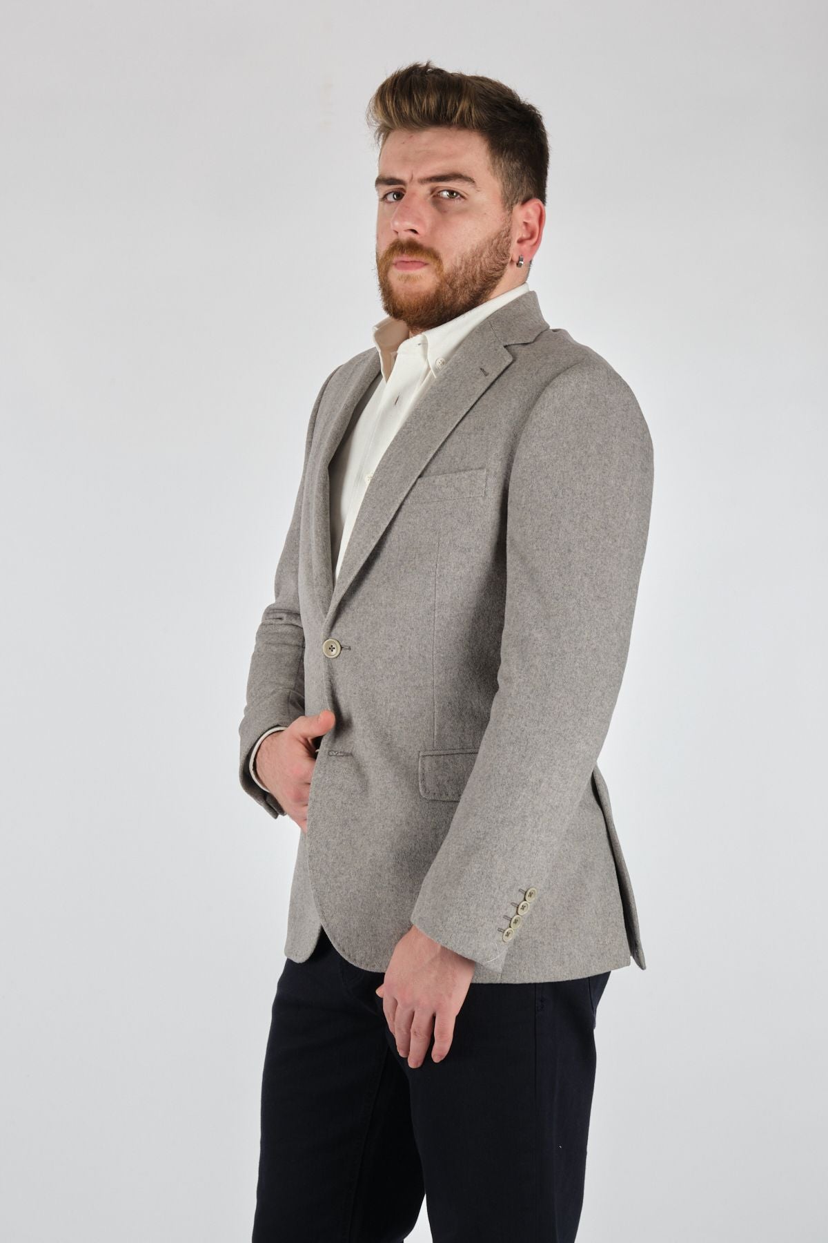 Tom Becker Minimalist Erkek Keten Ceket - Regular Fit