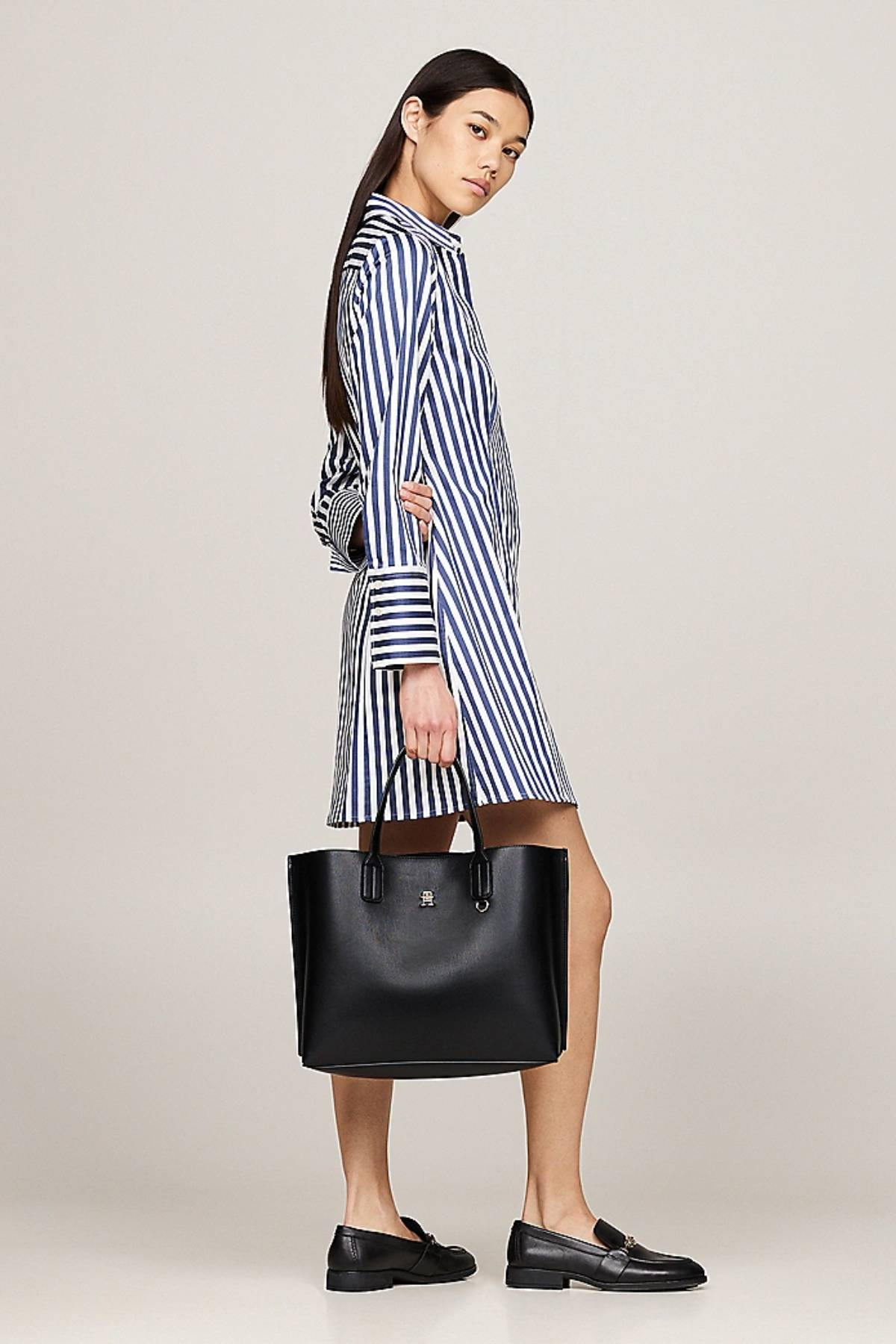 Tommy Hilfiger Minimalist Deri Tote Kadın Çantası - Günlük Kullanım İkincil görsel