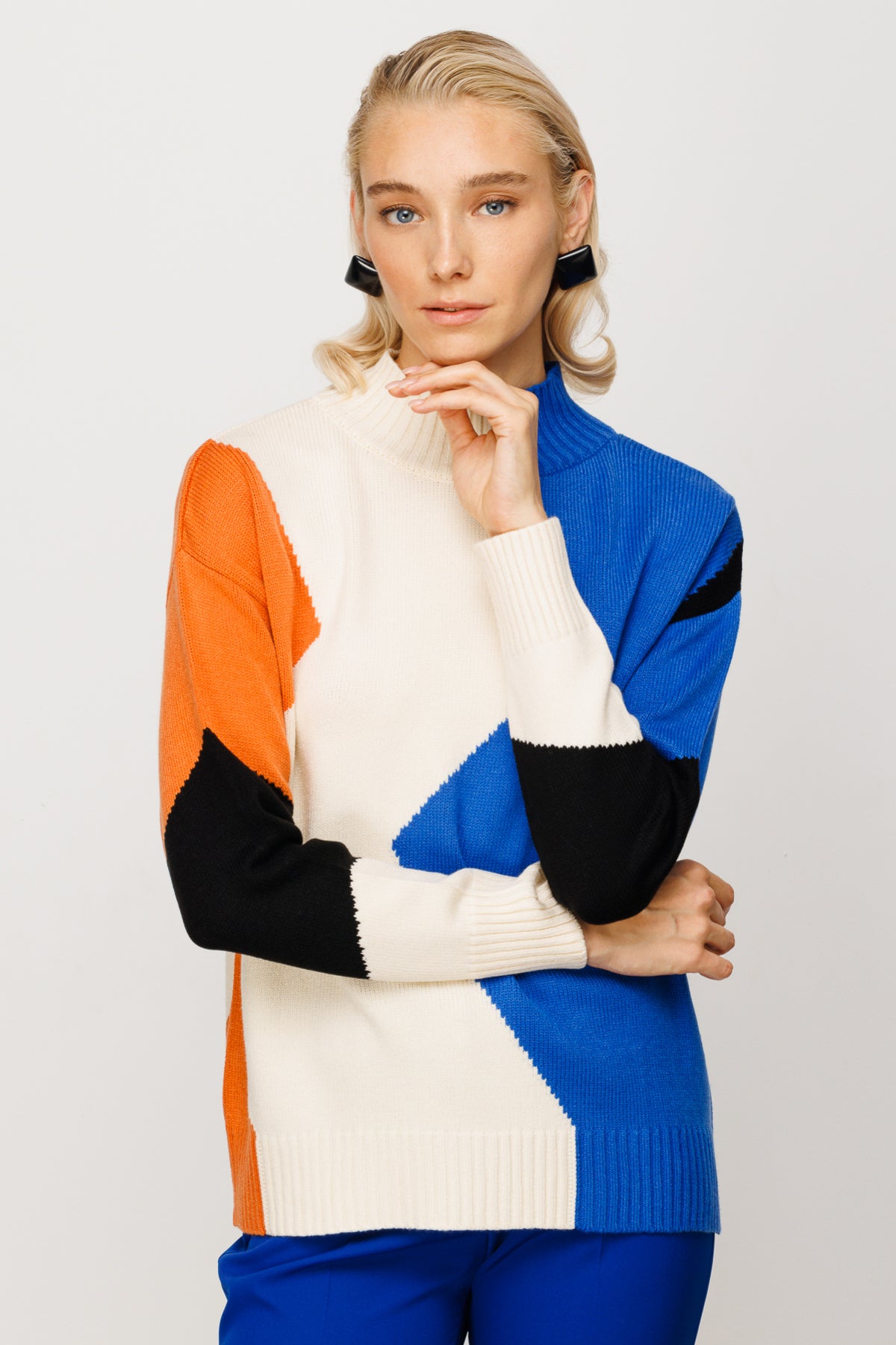 On Oversize Triko Kazak - Geometrik Desen - Uzun Kol Translation missing: tr.content.product_image_secondary