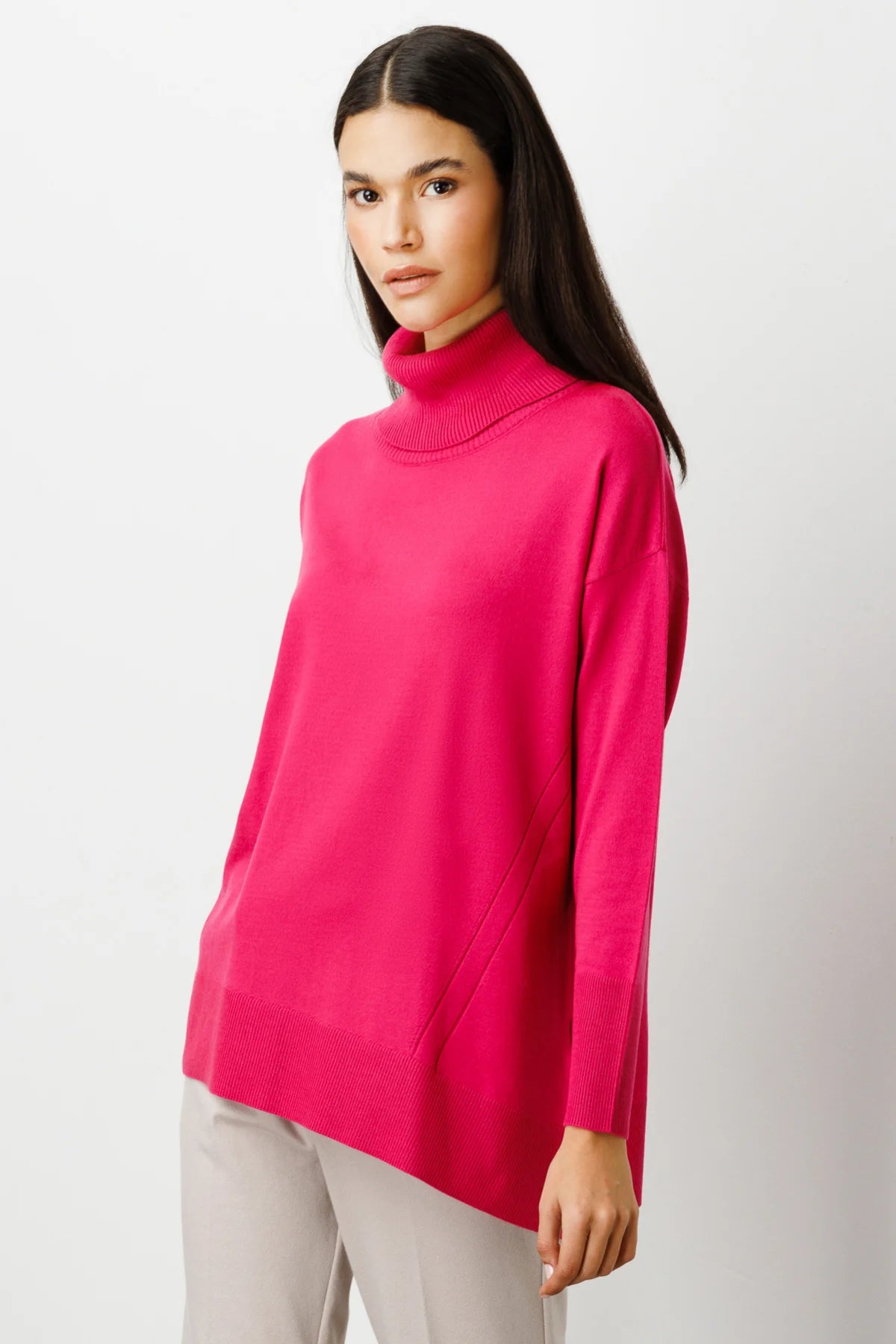On Oversize Boğazlı Triko Kazak - Minimalist Kadın