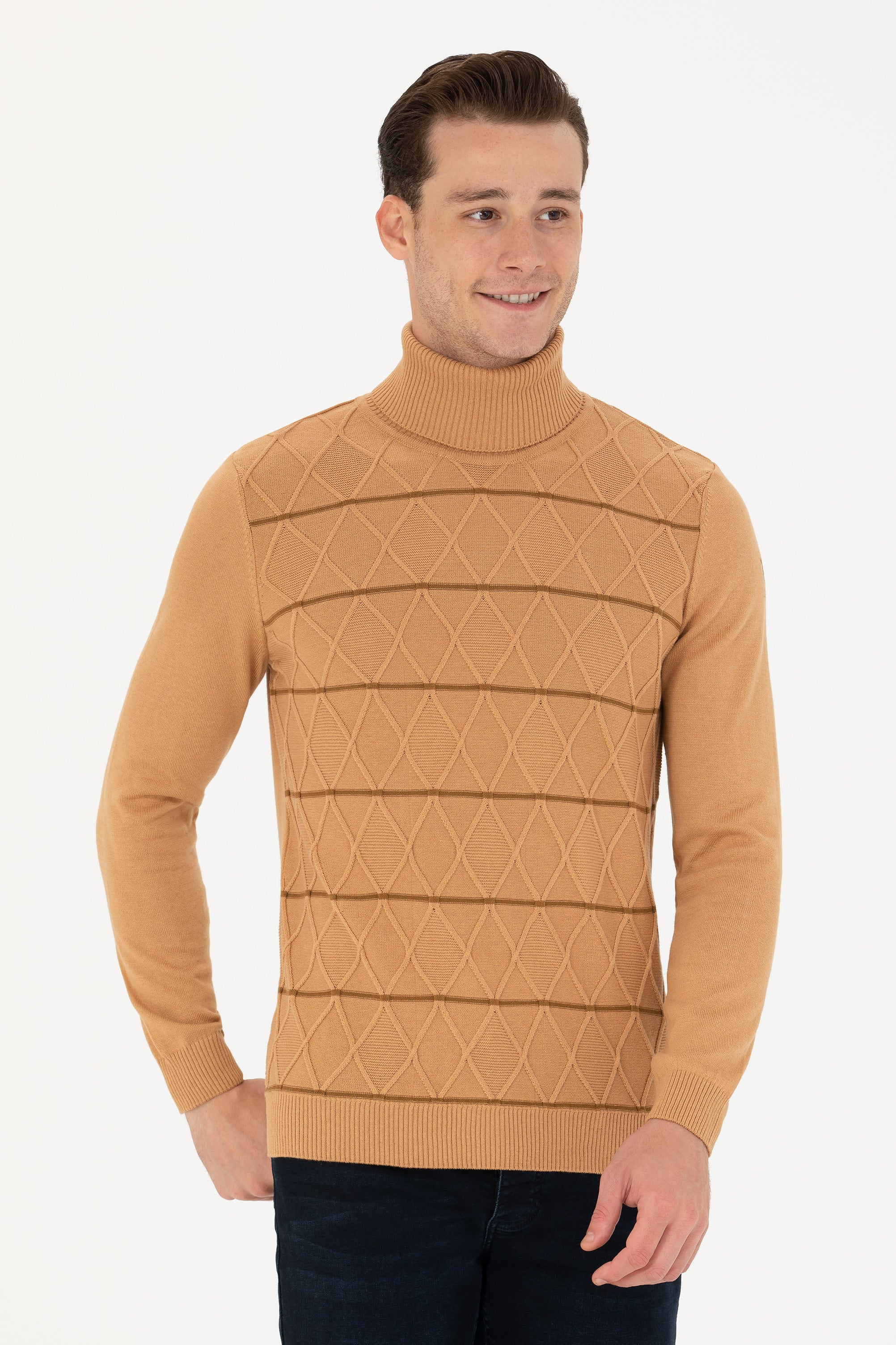 U.S. Polo Assn. Minimalist Boğazlı Erkek Triko - Günlük Şıklık