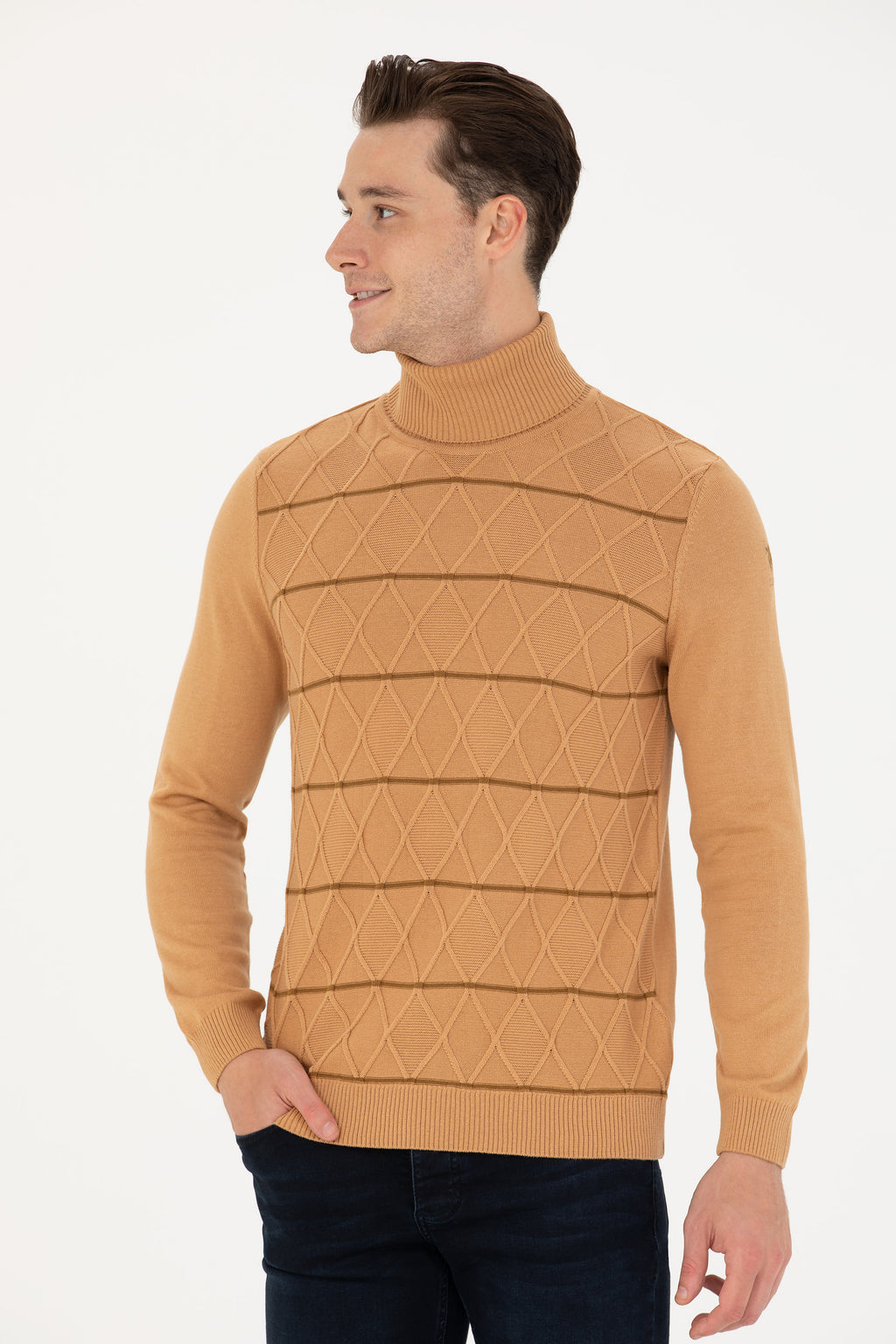 U.S. Polo Assn. Minimalist Boğazlı Erkek Triko - Günlük Şıklık