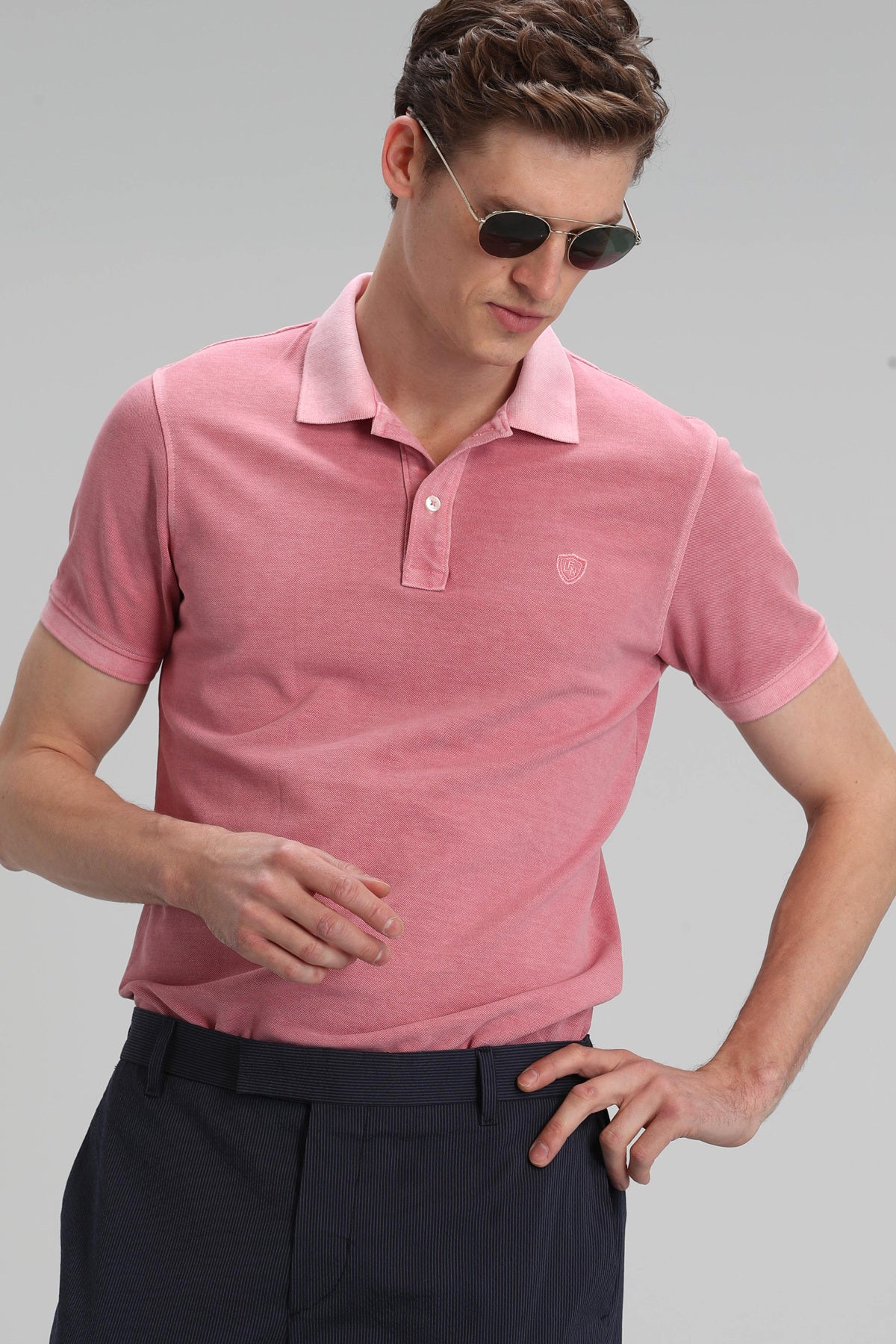 Lufian Minimalist Polo Yaka Erkek T-Shirt - Kısa Kol, Günlük Kullanım Translation missing: ar.content.product_image_main
