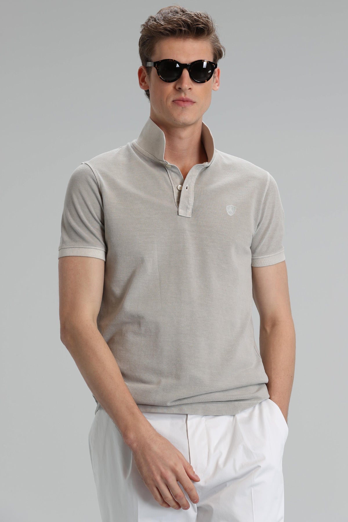 Lufian Minimalist Polo Yaka Erkek T-Shirt - Kısa Kol, Günlük Kullanım Translation missing: ar.content.product_image_secondary