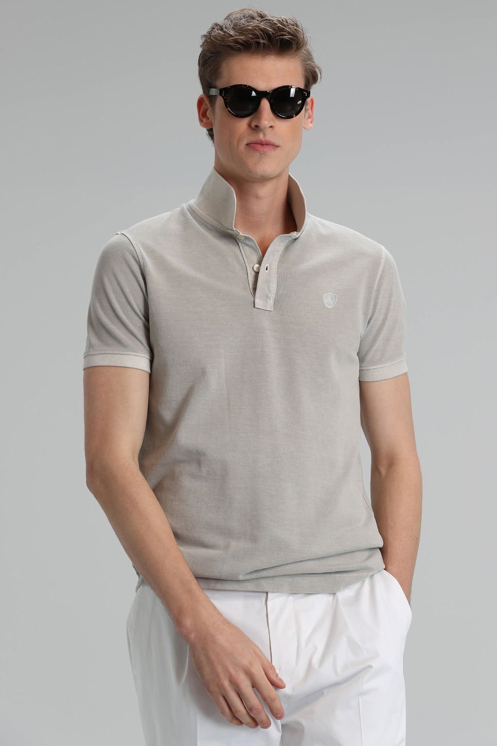 Lufian Minimalist Polo Yaka Erkek T-Shirt - Kısa Kol, Günlük Kullanım
