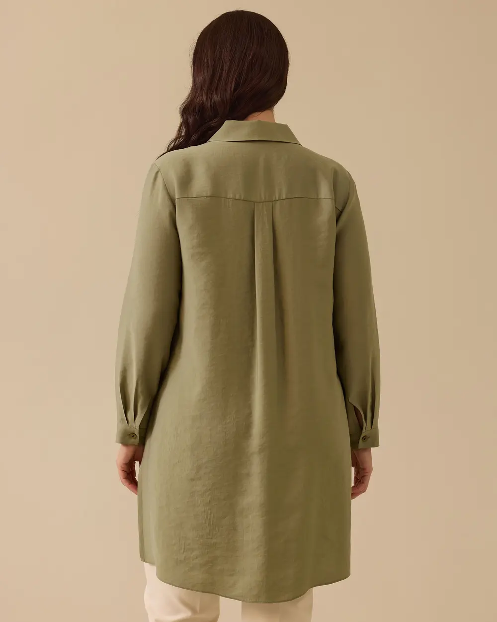 Gala-xi Minimalist Uzun Kol Midi Tunik - Gömlek Yaka Günlük Translation missing: ar.content.product_image_secondary