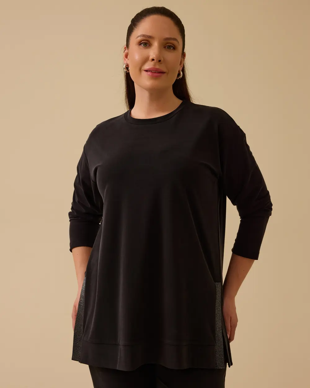 Gala-xi Oversize Uzun Kol Midi Tunik - Minimalist Günlük Stil Translation missing: ar.content.product_image_main