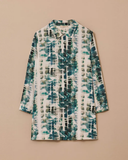 تونيك بمقاسات كبيرة بياقة قميص منقوشة من جالا-شي