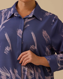 قميص بأكمام طويلة بنقشة مقاسات كبيرة من Gala-Xi