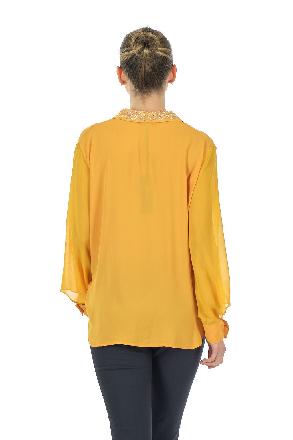 Twomail Minimalist Oversize Uzun Kol Şifon Gömlek