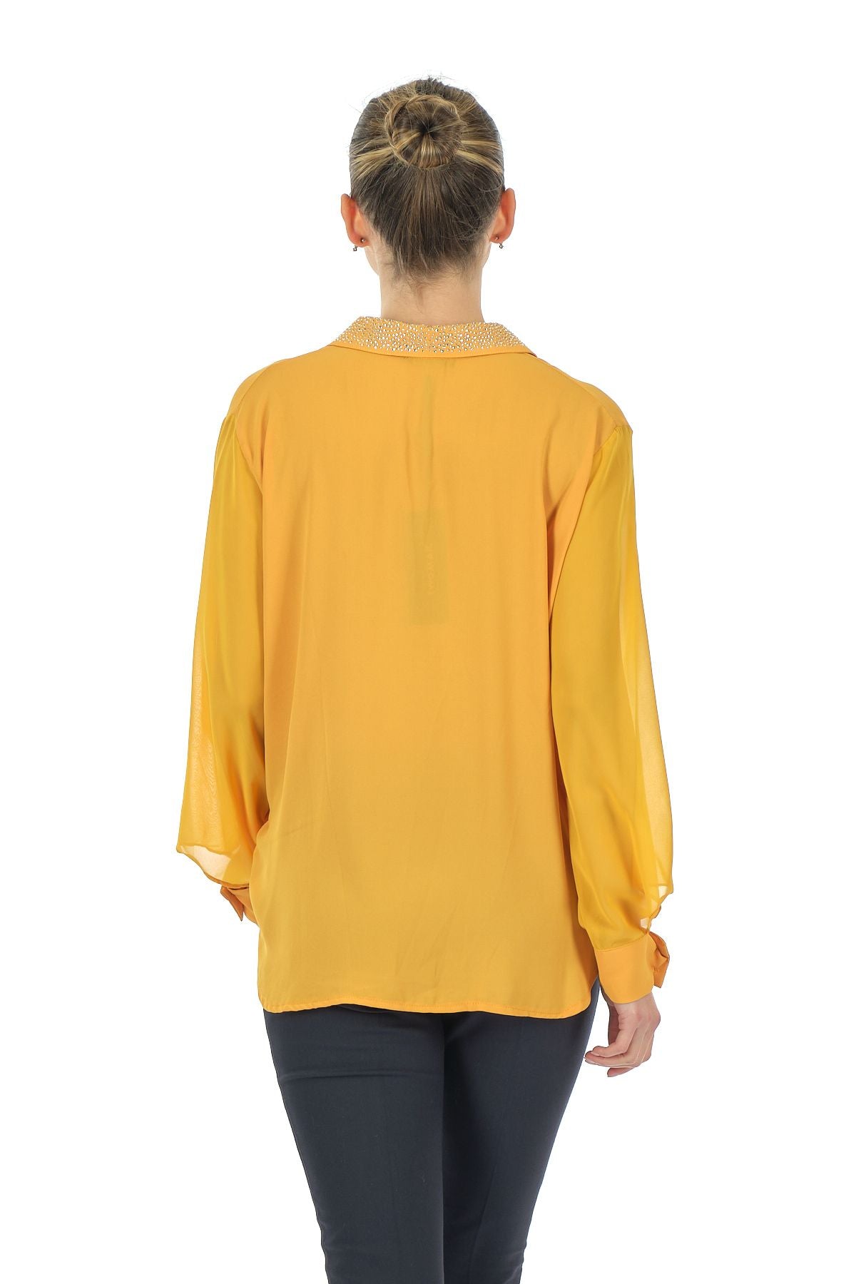 Twomail Minimalist Oversize Uzun Kol Şifon Gömlek