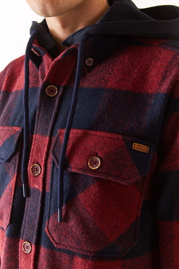 U.S. Polo Assn. Erkek Oversize Flanel Gömlek - Kaban Yaka - Uzun Kol