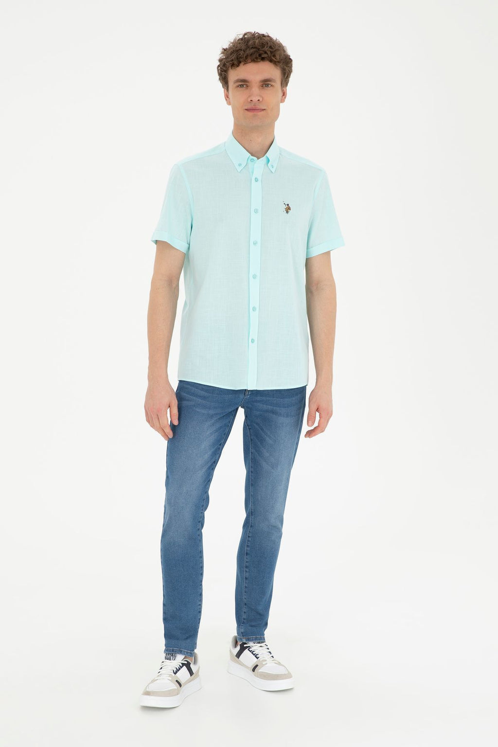 U.S. Polo Assn. Minimalist Kısa Kol Erkek Gömleği - Regular Fit